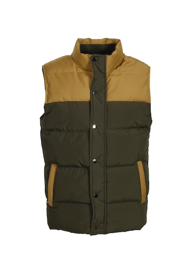 Erkek Slim Fit Haki Rüzgar Ve Su Itici Termo Iç Astarlı Nefes Alabilen Yelek Ncs Jeans 4514-Haki