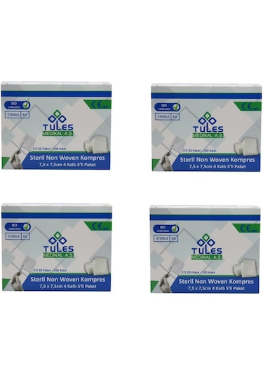 Tules 5 li Steril Non Woven Kompres Spanç 7,5 x 7,5cm 6000 Adet