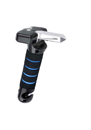 Moveevo Araç Kapısı Tutamaklı Kurtarma Çekiçi 3'ü 1 Arada: Sağlama, Pencere Kırma Ve El Feneri Kırmızı-siyah