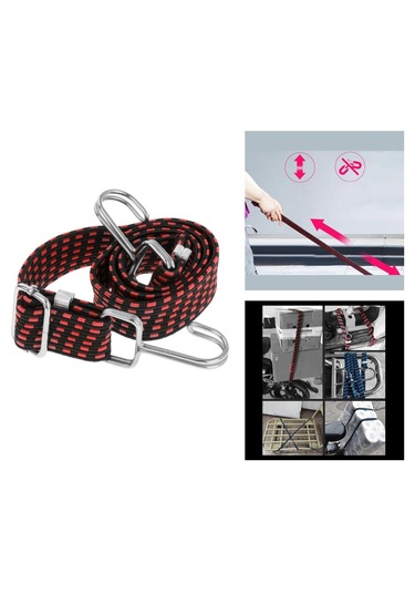 Homyl Kancalı Ağır Hizmet Elastik Bungee Cord Kırmızı-1m Kırmızı 1m Kırmızı