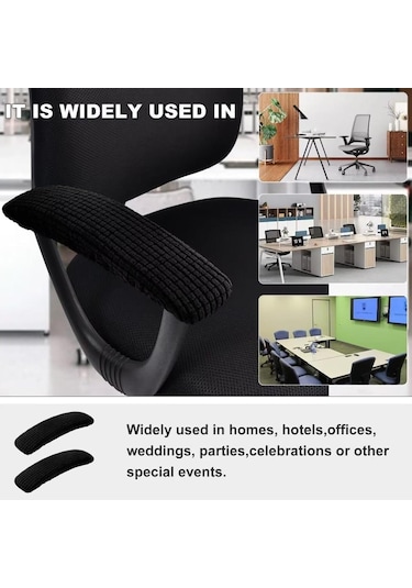 Bordo 1 Çift Ofis Koltuğu-kol Kapağı Toz Geçirmez Gerilebilir Lekeye Dayanıklı Spandex Streç Bilgisayar Sandalye Kol Slipcover