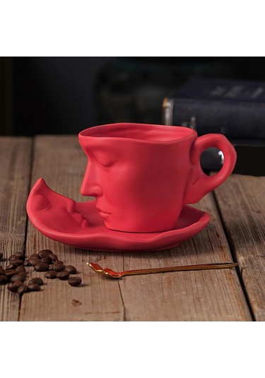 Suntek Yenilikçi İnsan Yüzü Desen Kupa Soyut Sanat 260ml Yeni