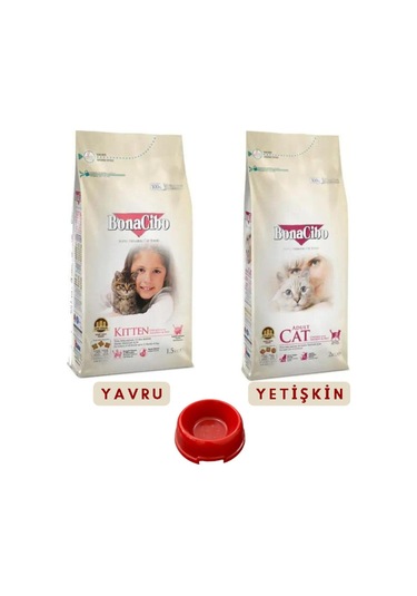Bonacibo Kitten1,5 KG + Adult Cat 2 KG-mamakabı li
