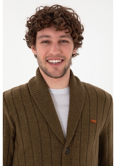 U.s. Polo Assn. Erkek Haki Hırka Triko 50297061-vr027 Haki