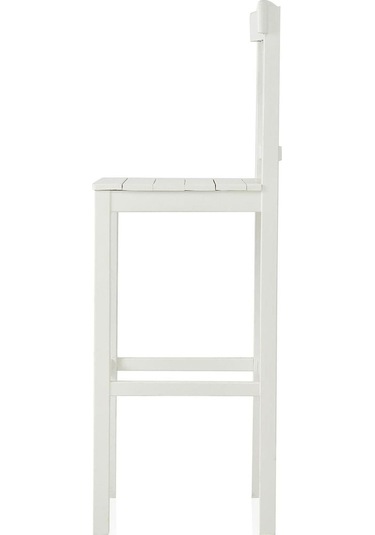 Alaçatı Ahşap Bar Sandalyesi Beyaz