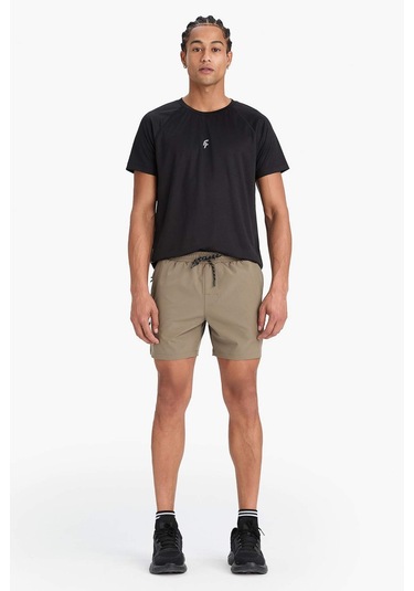 DeFactoFit Baskılı Esnek Dokulu Kısa Boy Sporcu Deniz Şortu C5138AX25HSKH474 Haki