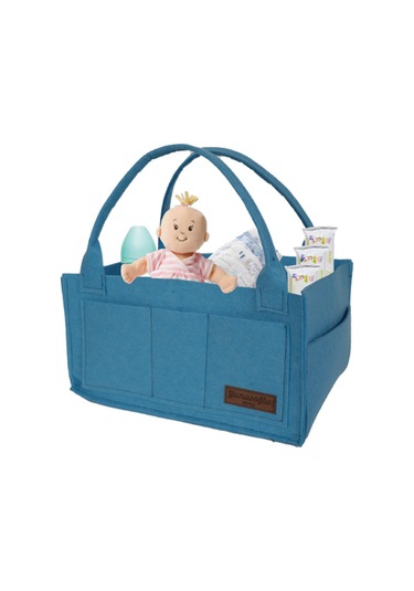Yunusoğlu Home Keçe Anne Bebek Bakım Çantası Yenidoğan İçin Organizer Düzenleyici Mavi Mavi