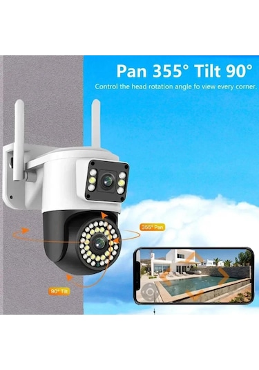 Yeni Çift Lens Kablosuz Ip Kamera Güvenlik Kamerası