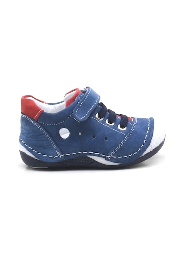 Hakiki Deri Cırtlı Lastikli Bebek Spor Ayakkabı-Patik