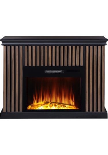 Tektes Kahve Kasalı 8 Renkli Bluetoothlu Alev Sesli V Elektrikli Şömine