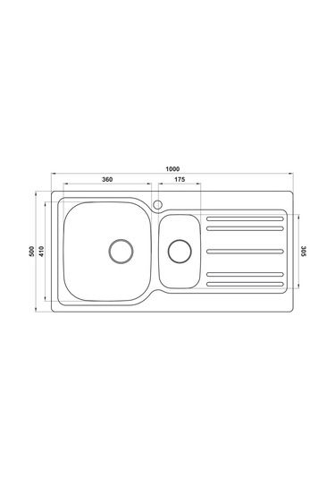 Hafele Capua 05 Dekorlu Sol Damlalıklı Paslanmaz Çelik Mutfak Eviyesi Inox 100 x 50 CM