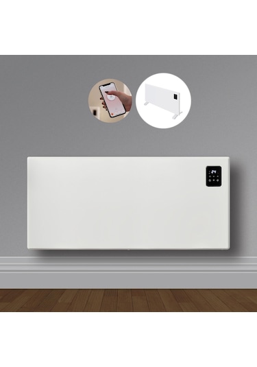 Elektrikli Wifi Konvektör Panel Isıtıcı 2000 W Beyaz