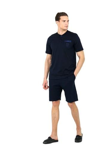 D's Damat 23003 Saten Biyeli Patlı 5'li Rob. Set Lacivert