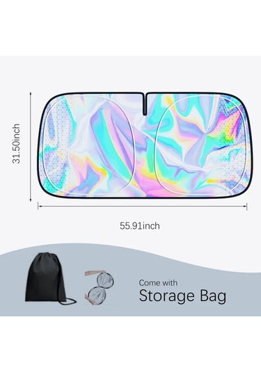 Goldenqian Araba İçin Yükseltilmiş Cam Güneş Gölge Kalınlaşmak Isı Yalıtımı Soğutma Güneşlik Uv Yansıtıcı Güneş Koruma Kapağı Tam Kapsama 1 Pc