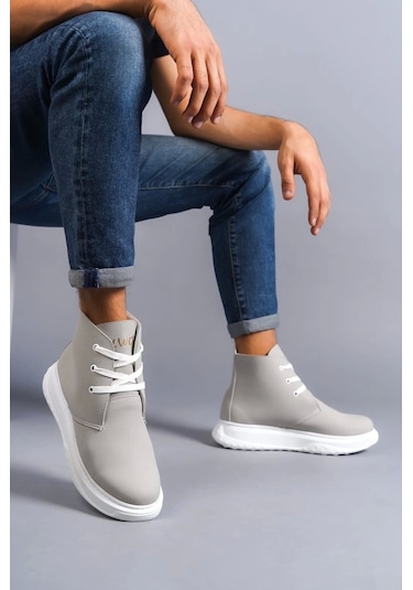 Slw204 Franca Bağcıklı Süet Erkek Spor Bot Bt Gri Gri