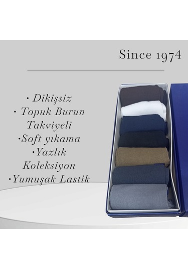 Asçelik 3 Lü Dikişsiz Yazlık Erkek Çorap Beyaz Çok Renkli