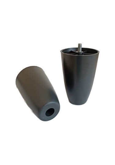 Armut Plastik Baza Mobilya Koltuk Ayağı 4 Ad. Siyah 12cm M8 Vida