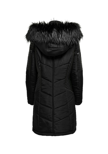 Only Kapüşonlu Siyah Kadın Kaban 15295396 001