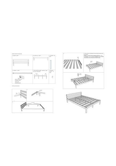 Masif Ahşap Karyola Çift Kişilik 160x200 Cm