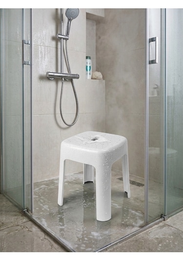 Saban Plastik Alaska Model Sağlam Tabure 36x36x46cm Beyaz