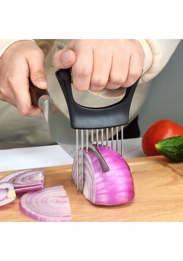 Dancemonkey Cbtx Çelik Soğan Çatalı Tutucu Pimi, Mutfak Sebze Dilimleme Yardımı Beyaz
