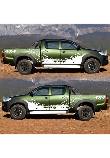 Besthome1 4 Parça Otomotiv Pvc Çıkartma Seti, 190x50cm & 40x10cm, Beyaz/siyah/kırmızı Renkli