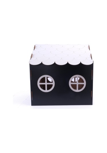 Ahşap Özel İsim Baskılı Dekoratif Kedi Evi-kulübesi, Kediler İçin Kulübe, Kedi Kulübesi Siyah