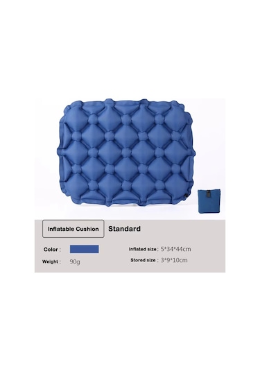 Globalbloom Mavi Hafif Şişme Koltuk Minderi Kamp Plaj Katlanır Portatif Sandalye Mavi