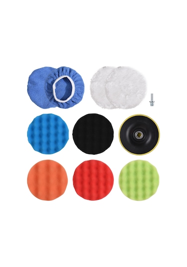 Xindoker 5 İnç 11 Parça Matkap Aksesuar Seti: Araç Ve Ev Temizliği İçin Kendinden Yapışkanlı Cila Ve Parlatma Pedleri