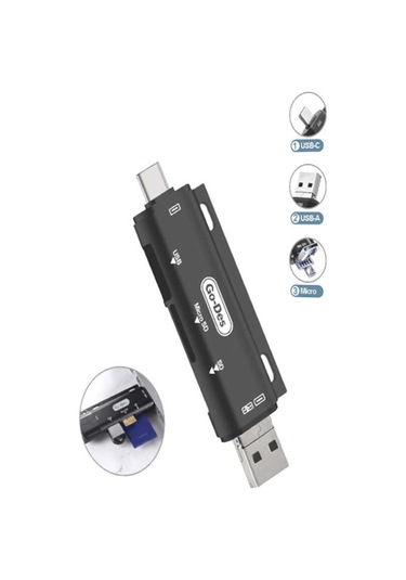 Go Des GD-DK108 3 in 1 OTG Hafıza Kart Okuyucu - ZORE-253398