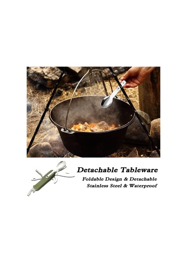 Sones Sy-ft008 7'si 1 Arada Çok İşlevli Açık Hava Kamp Taşınabilir Katlanır Sofra Takımı Kombinasyonu Yeşil