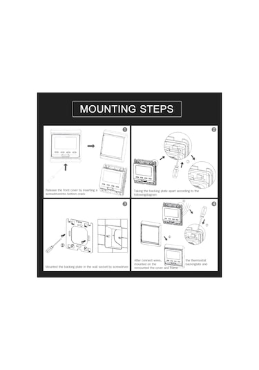 Aubyhe Akıllı Termostat - 16a Enerji Tasarruflu Isıtıcı Kontrol Cihazı, Programlanabilir Lcd Ekran, Çocuk Kilidi, Otomatik Sensörlü