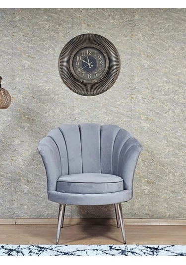 Tekli İstiridye Krom Kaplama Sivriltme Ayak Çay Seti Koltuk Tekli Çok Renkli