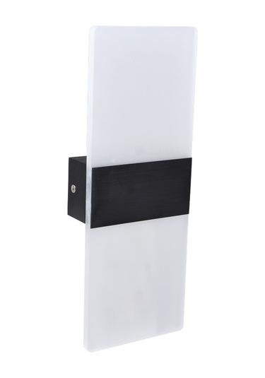 Shineyee Siyah Led Duvar Lambası, Akrilik Ve Alüminyum, Yukarı-aşağı Aydınlatma, Minimalist Tarz, Yatak Odası, Salon, Koridor Sıcak Işık, 90-265v Siyah