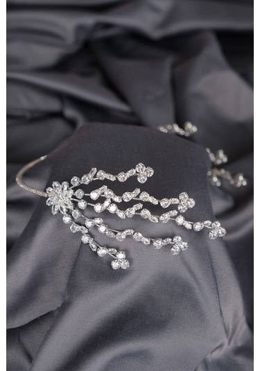 FdayAksesuar Gelinlere Özel Zirkon Taşlı Helen Çift Tarafli Gelin Saç Aksesuarı FRDY31669