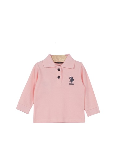 U.S. Polo Assn. Lisanslı Classic Bebek Uzun Kol Yakalı Sweatshirt Somon