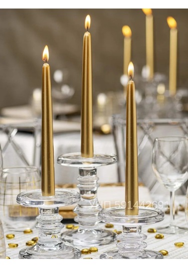 Candle Light Co. Antika Uzun Sarı Mumlar 210568044 Altın Rengi