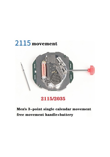 Xurunkeji 2115 Saplı Hareket + Pil 2035 Erkek Tek Takvim Üç Noktalı Elektronik Kuvars Saat Hareketi Değişimi Gümüş