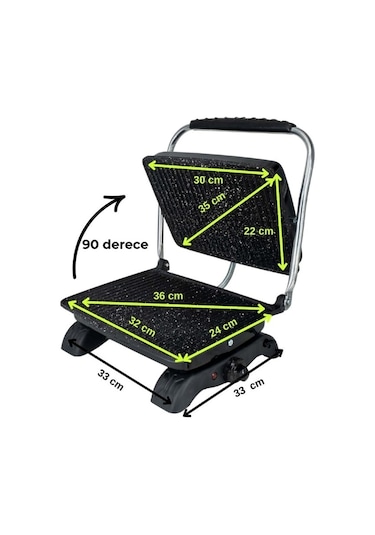 Dökümix Demir Döküm Granit Gri 1800 Watt 4-6 Dilim Ev-sanayi-büfe Tipi Tost Makinası Ve Izgara