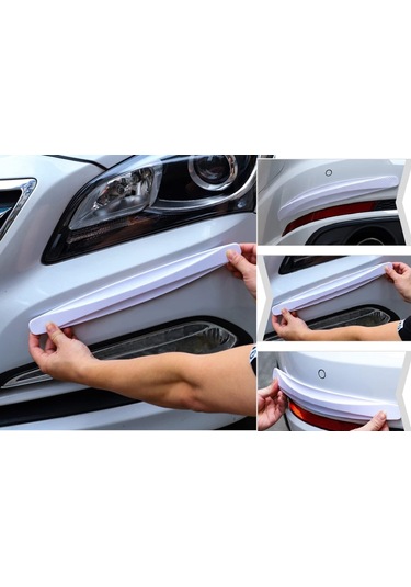 Periboia 2 Adet Beyaz Universal Karbon Araba Çarpışma Önleyici Es