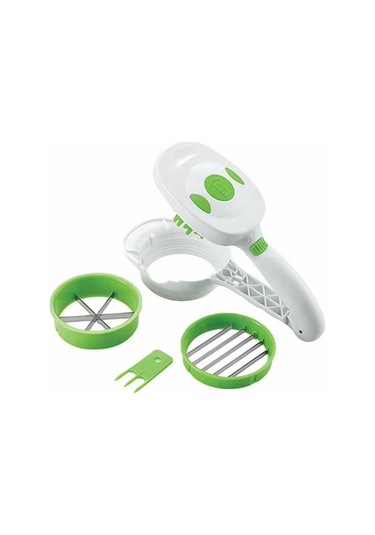 Besthome1 El Tipi 3 Kesme Seçeneği Multifonksiyonel Sebze Dilimleyici, 220 Ml Muhafaza Kabı İle, Hızlı Kullanım, Çamaşır Makine Beyaz - Yeşil