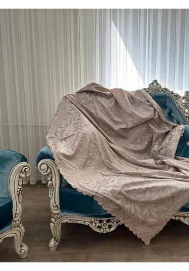 Muteks Kaymaz Tabanlı Tay Tüyü Çekyat, Koltuk, Kanepe Örtüsü Bej Renk 175x210cm