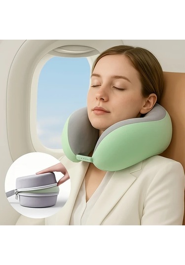 Fochsia Beige U Şeklinde Boyun Yastığı Hafif Taşınabilir Yavaş Geri Tepkili Memory Foam