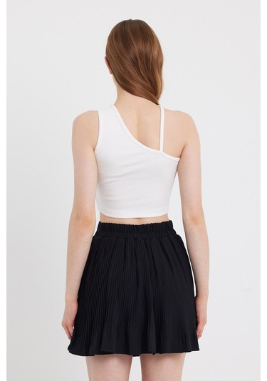 Quhox Kadın Askılı Crop Kaşkorse Ekru