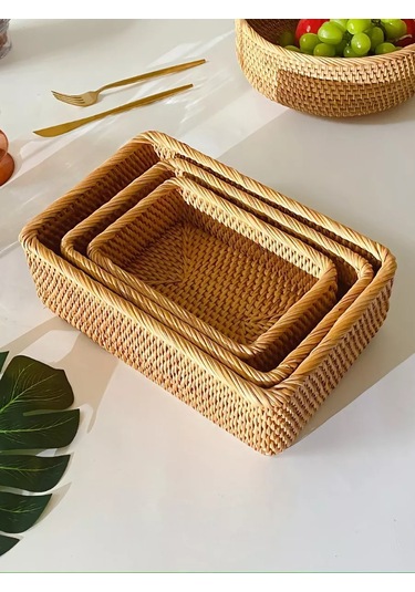 Home Set Meyveler İçin Örgülü Sepet 192893127 Kahverengi