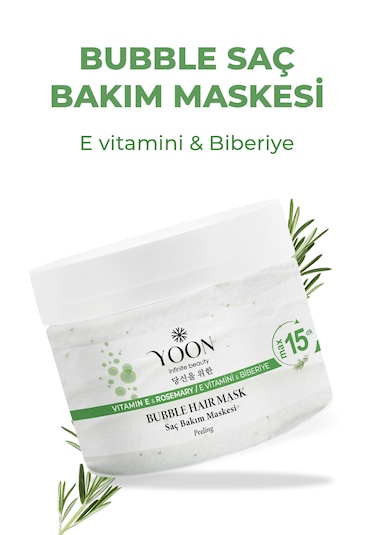 Yoon E Vitamini Peeling Etkili  Biberiyeli Saç Maskesi 250 ML