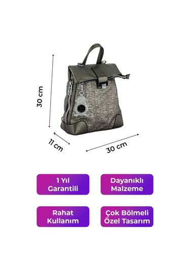 Kriste Bell Kadın Sırt Çanta Pewter 26450 Bej