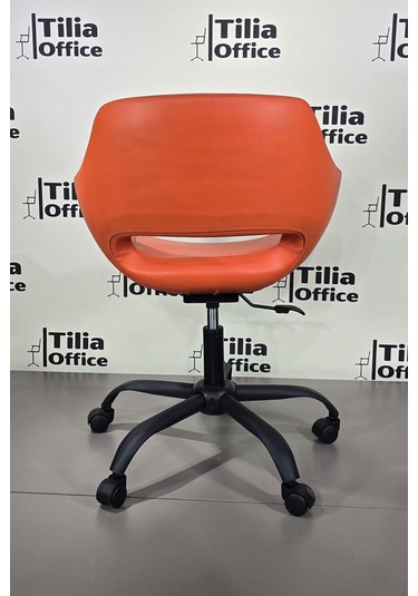 Monaco Çalışma Kesim Koltuğu Yonca Tekerlekli Siyah Ayak Turuncu