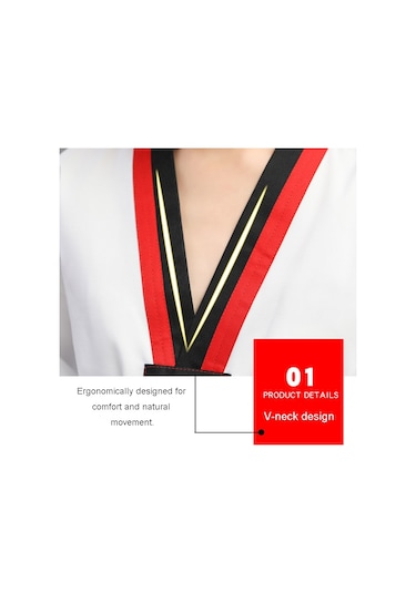 Sones Çocuk Yetişkin Pamuklu Erkek Ve Kadın Tekvando Giyim Eğitim Üniformaları Artı Bar Kırmızı