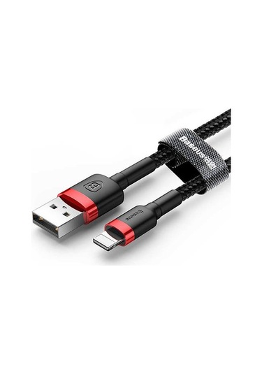 Baseus Lightning 1 Metre Kevlar Kablo Siyah-kırmızı